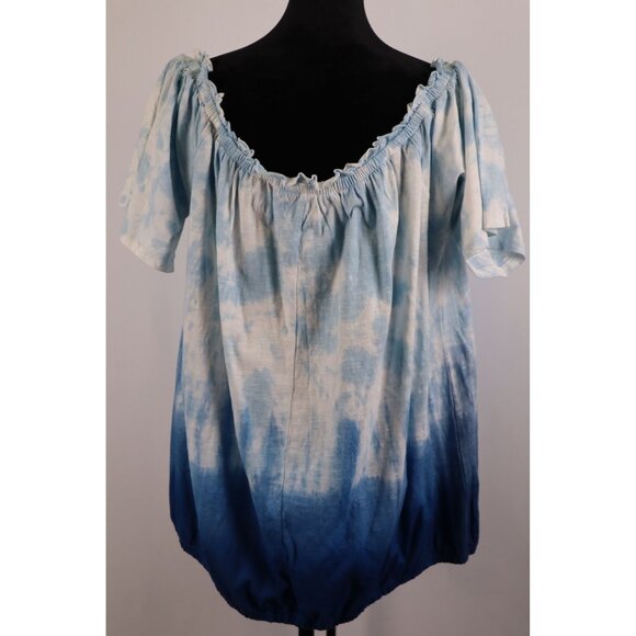 Lane Bryant Blue Tie-Dye Off-Shoulder Top Size XL18/20 - Picture 3 of 9